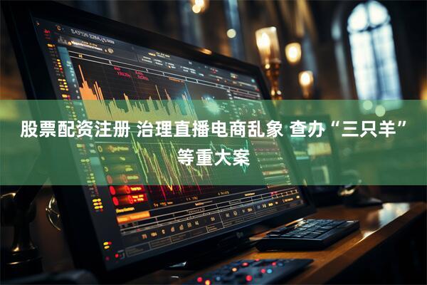 股票配资注册 治理直播电商乱象 查办“三只羊”等重大案